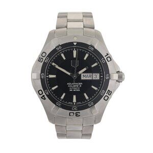 TAG Heuer Aquaracer WAF2010 Day Date 42mm Black Men's Watch +Case